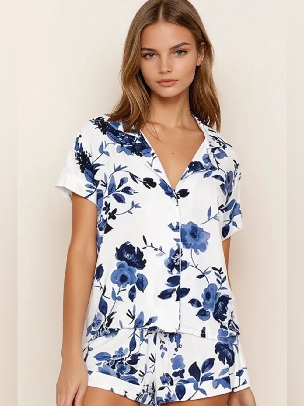 Yumi Kim Beauty Rest Floral Pajama Set, Watercolor Bouquet, L